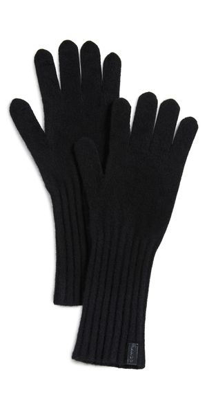 Vince Boiled Cashmere Knit Gloves Grey One Size