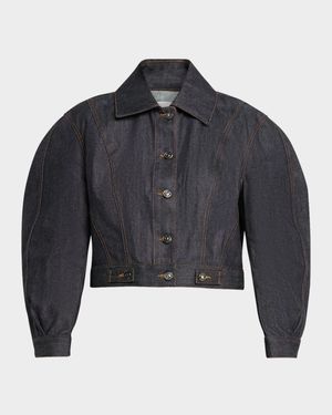 Reversed Raw Denim Cocoon Jacket