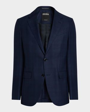 Men's Plaid 15milmil15 Wool Sport Coat