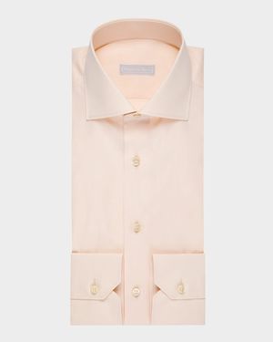 Men's Cotton Point-Collar Dress Shirt