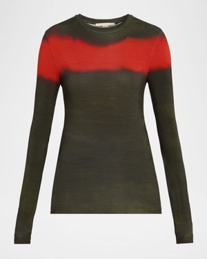 Painted Stripe Jersey Long-Sleeve Top