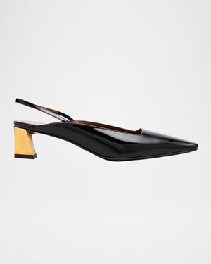Patent Leather Slingback Pumps