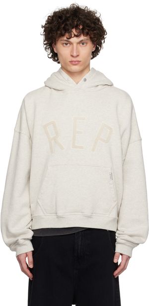 Represent Gray 'Rep' Appliqué Hoodie