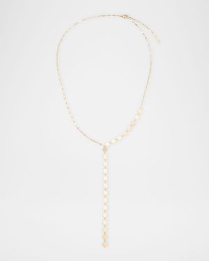 14K Yellow Gold Laser Kite Blake Chain Remix Lariat Necklace, 18"L