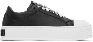 Moschino Black Faux-Leather Sneakers