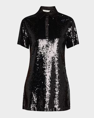 Treva Sequined Polo Dress