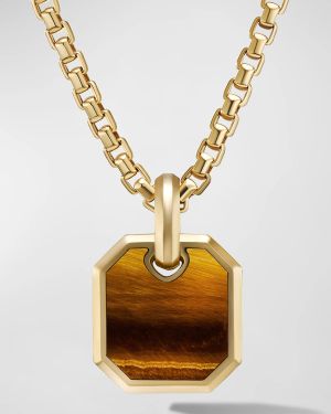 Men's Roman Pendant with Gemstone in 18K Gold, 15mm