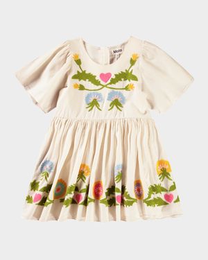 Girl's Carlin Floral Crotchet Dress, Size 3T-6