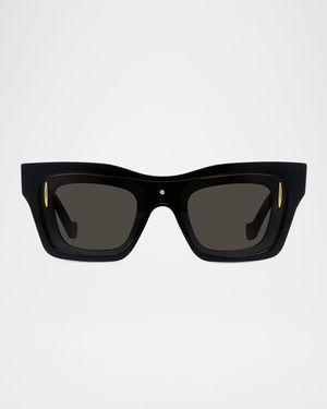 Men's Signature Layered Acetate Rectangle Sunglasses