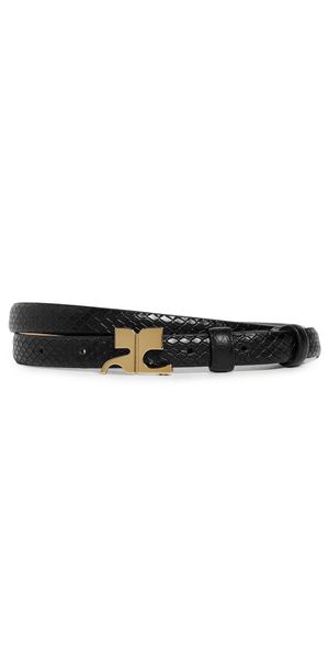 Courrèges Ac Viper 15mm Belt Black/Gold 80