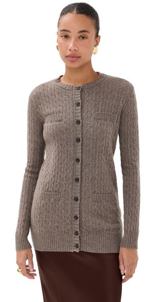 LISA YANG Inda Cashmere Cardigan Truffle 2