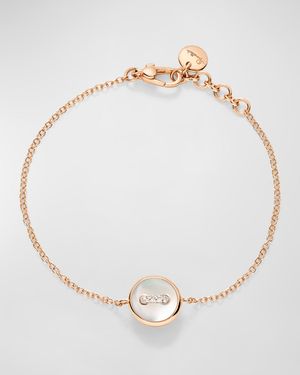 18K Rose Gold Dot Malachite and Mother of Pearl Bracelet