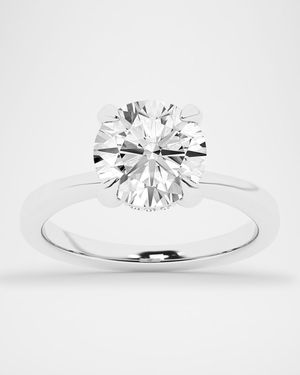 Lab Grown Diamond 18K White Gold Round Solitaire Ring, 2.56tcw, Size 7