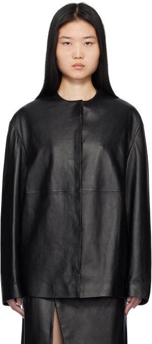 Loulou de Saison Black Atalia Leather Jacket