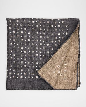 Men's Double-Face Geometric Silk Pocket Square