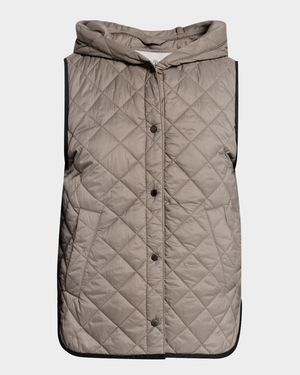 Quilted Nylon Padded Thermal Hooded Vest