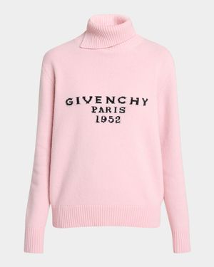 Turtleneck Logo Wool-Cashmere Sweater