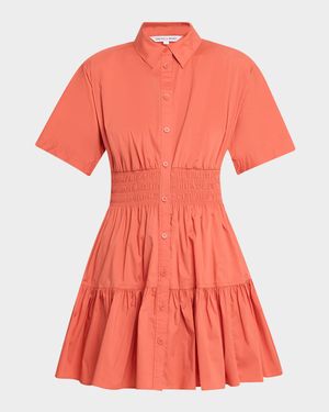 Greta Button-Front Shirtdress