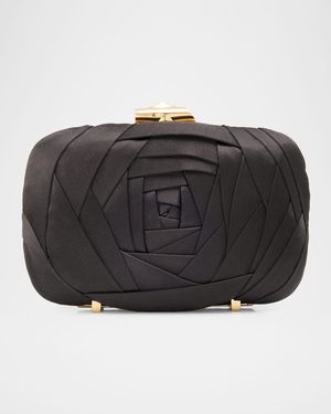 Rose Vivier Sculptural Satin Clutch Bag