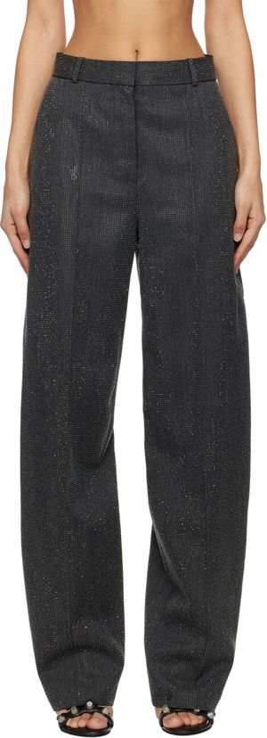 Alexander Wang Pantalon gris à taille haute