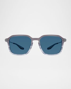 Men's Delon Acetate and Titanium Rectangle Sunglasses
