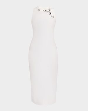 Crystal Distressed Cutout Midi Dress