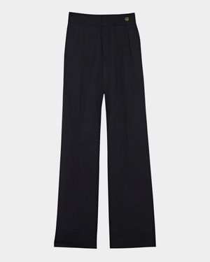 Sydney Straight-Leg Tropical Suiting Pants