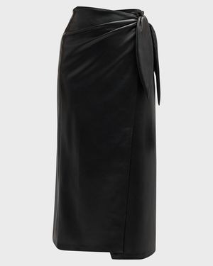 Amas Faux Leather Midi Skirt