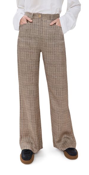 Acne Studios Check Fluid Twill Trousers Beige 38