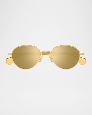Unisex BV1396S Metal Round Sunglasses