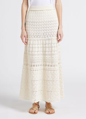 Ba&sh - Jupe taille haute évasée en coton - Taille 3 - Blanc