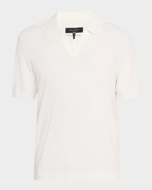 Men's Zuma Toweling Herringbone Johnny Collar Polo Sweater