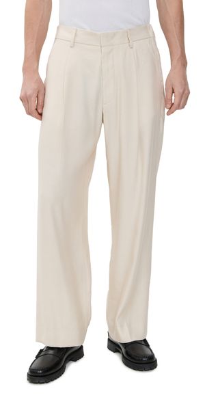 NN07 Kay Pleated Linen Trousers Ivory 31X32