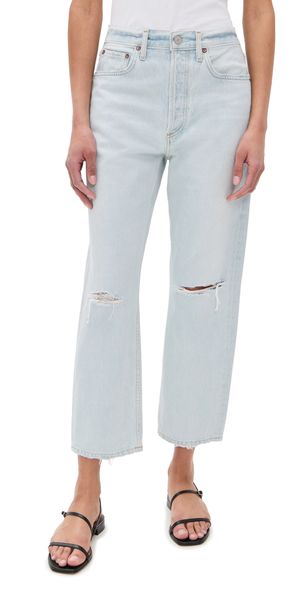 AGOLDE 90's Crop Mid Rise Loose Straight Jeans Requiem 30