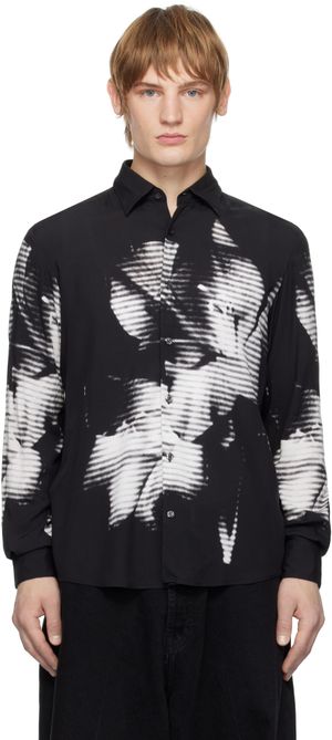 Hugo Black Flower Shirt