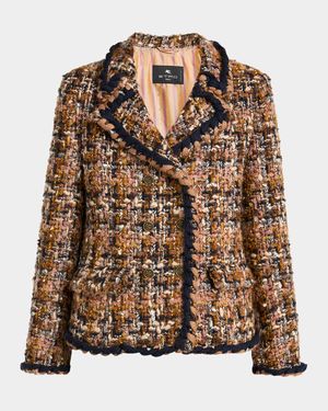 Metallic Tweed Double-Breasted Jacket