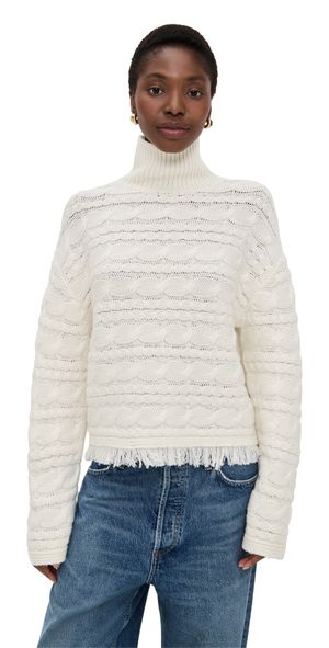 Guest in Residence Cropped Cable Turtleneck Cream XS