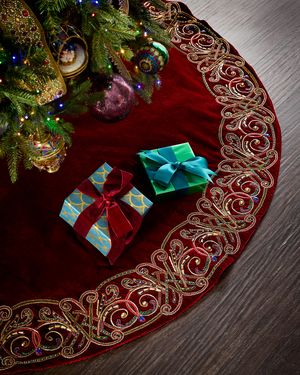 54" Spiritual Scroll Christmas Tree Skirt