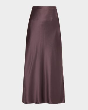 Saskia A-Line Satin Maxi Slip Skirt