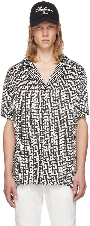 Balmain Black & White Monogram Shirt