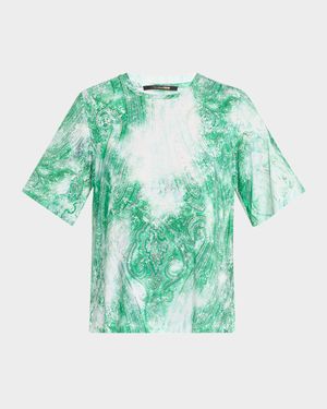 Murph Faded Paisley-Print Knit Top