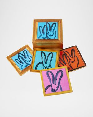 Framed Bunnies Coaster Box, Set of 4