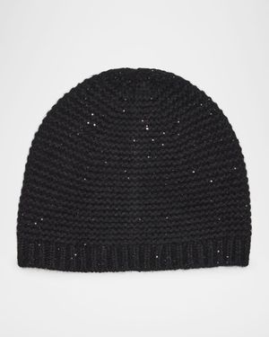 Cashmere Blend Sequin Beanie