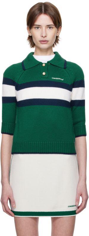 Casablanca Polo contrasté vert et bleu marine