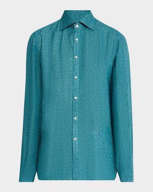 Men's Solid Linen Sport Shirt