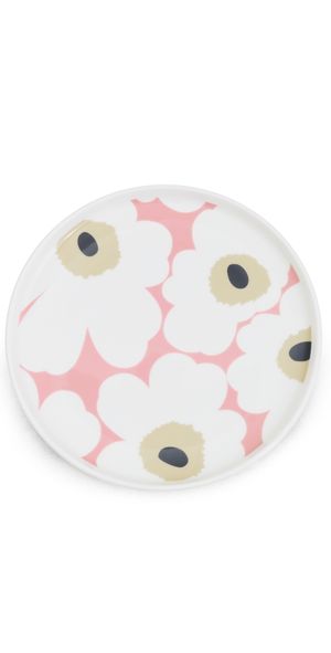 Marimekko Oiva Unikko Plate Off White/Pink/Sand/Charcoal One Size