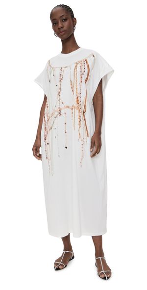 MM6 Maison Margiela Pearl Jersey Dress Pearls Print S