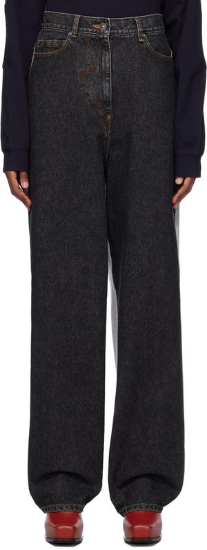 Pushbutton Black & Gray Hybrid Jeans