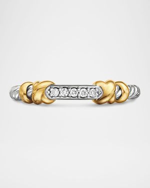 Petite Helena Wrap Ring with Diamonds and 18K Gold in Silver, 44mm