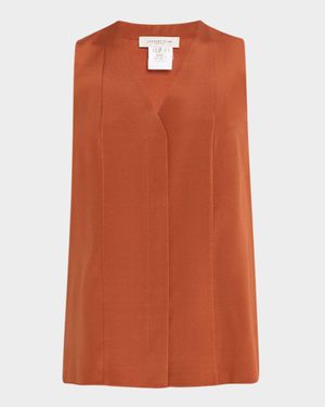 Sleeveless Organic Stretch Silk Blouse